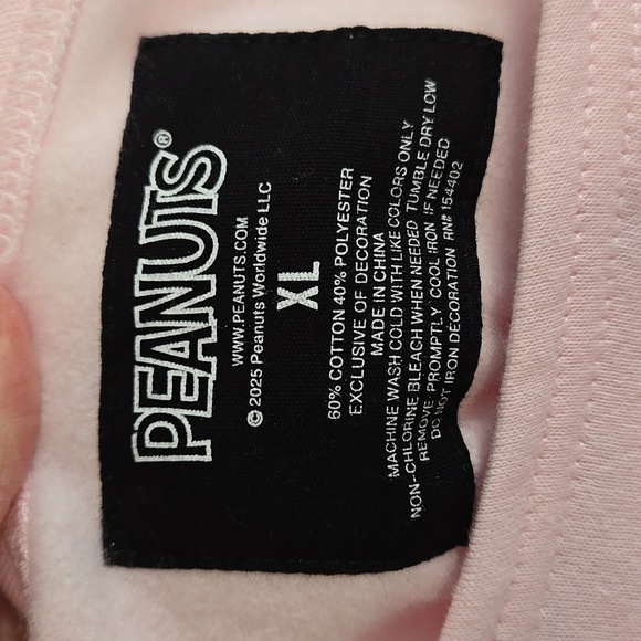 Peanuts Oversized Valentine Pink Sweatshirt XL New With Tags - Picture 3 of 6